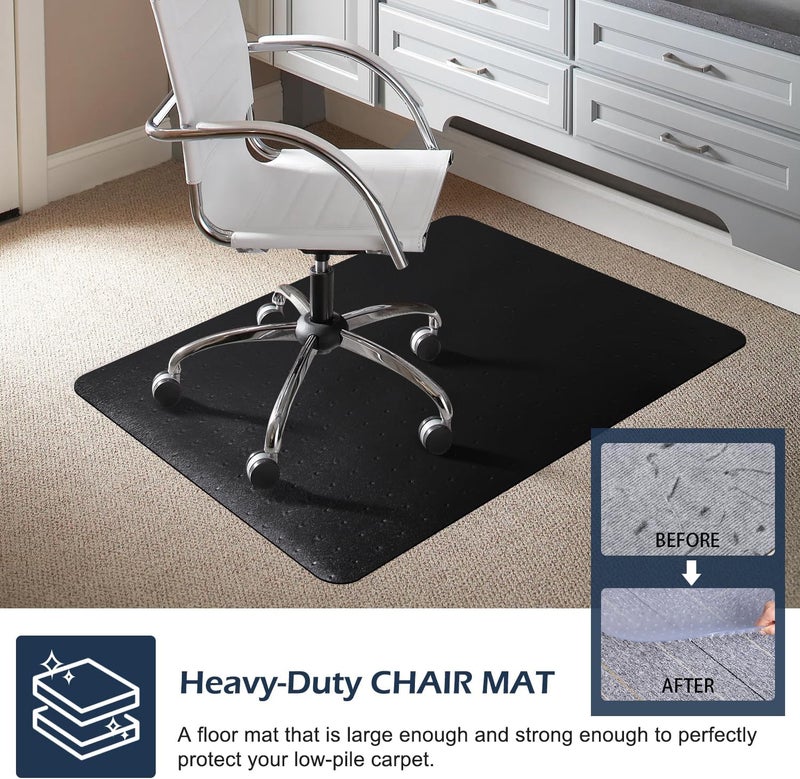 SALLOUS Chair Mat for Carpet, 48" x 36" Office Chair Mat for Carpeted Floors, Heavy Duty Vinyl Floor Mat with Grips, Carpeted Floor Protector Computer Desk Mat for Home Office (Black) - Image 5